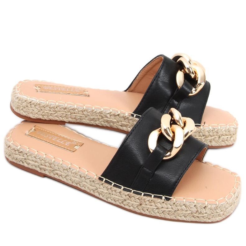 Espadrillas con catena Doria Black nero