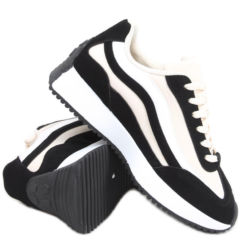 Scarpe da ginnastica nere Zuri beige nero