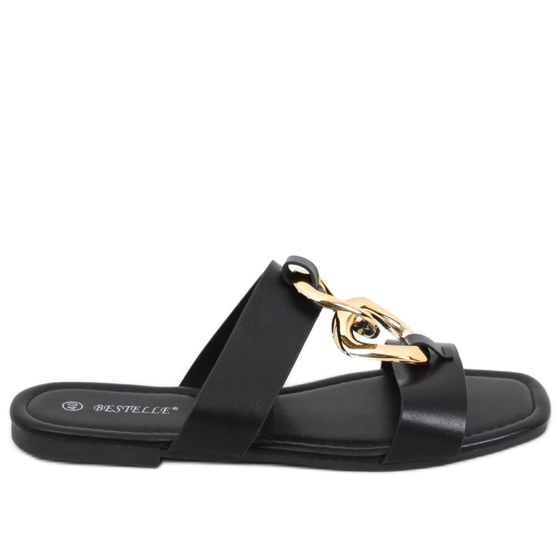 Pantofole Saud nere con catena nero