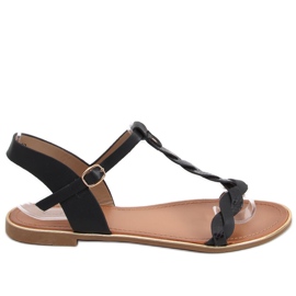 Sandali da donna Basma Black iridescenti nero
