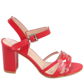 Rania Sandali rossi con tacco alto rosso