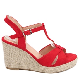 Sandali Espadrillas con zeppa Basam Red rosso