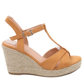 Sandali espadrillas con zeppa Basam Camel marrone