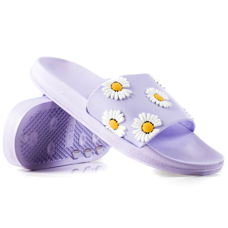 TRENDI Ciabatte Viola Nelle Margherite