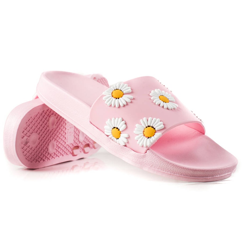 TRENDI Pantofole rosa con margherite