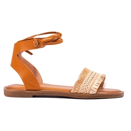 Sandali allacciati beige