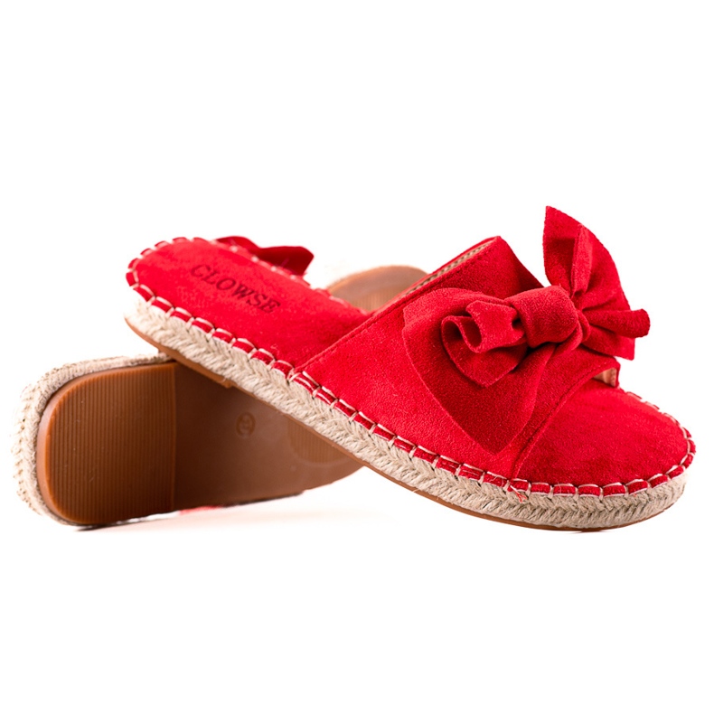 TRENDI Pantofole Rosse Con Un Fiocco rosso