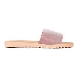 TRENDI Ciabatte glitterate rosa d'argento