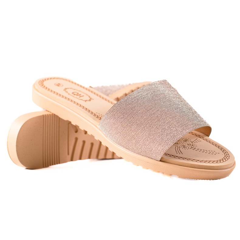 TRENDI Ciabatte glitterate beige