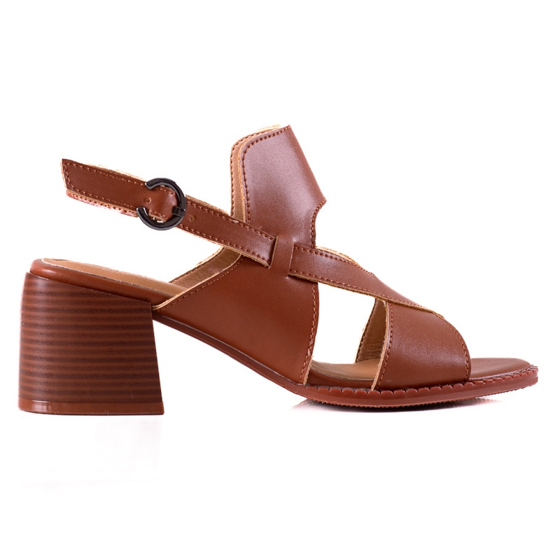 Sandali con tacco in pelle LA.FI marrone