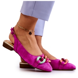 Lewski Shoes Ballerine Scamosciate Con Catena Scarpe Lewski 3125 Fucsia rosa