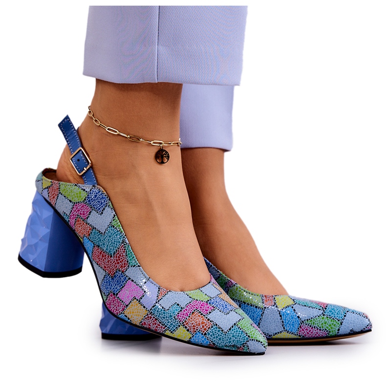 Décolleté In Pelle Su Un Bar Maciejka 05427-06 Multicolor blu