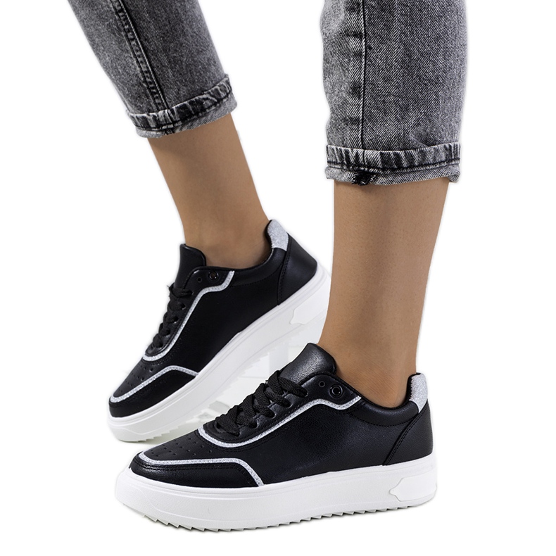 Sneakers Dounya da donna nere nero d'argento