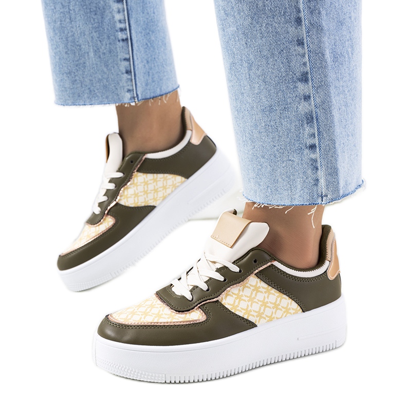 Sneakers Manal da donna verdi beige cachi verde