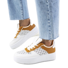 Sneakers Manal da donna bianche bianco giallo
