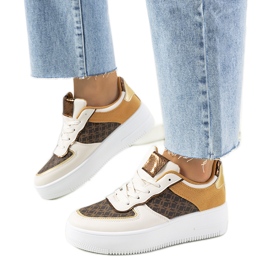 Sneakers Manal da donna beige bianca marrone
