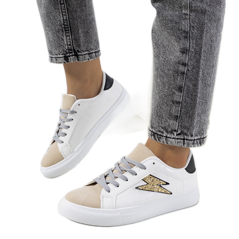 Sneakers Dings bianche e beige