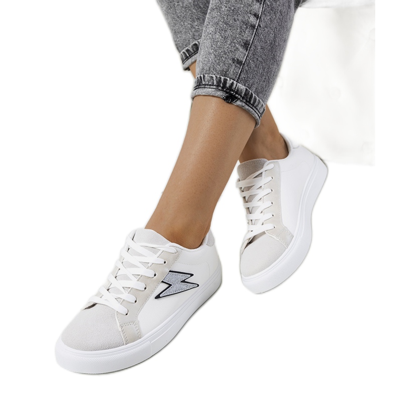 Sneakers Dings bianche e grigie bianca d'argento grigio