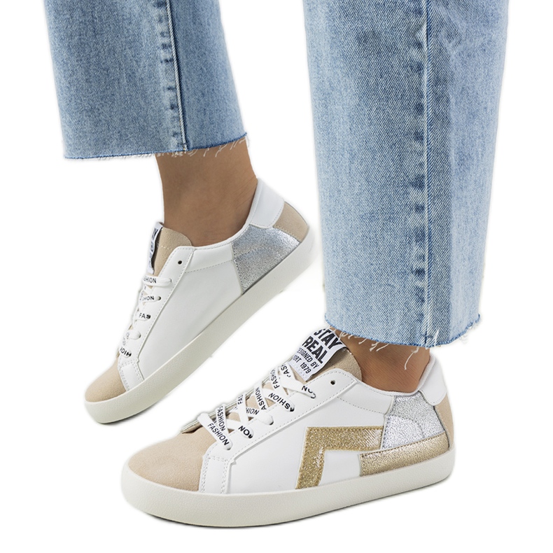 Sneakers Amaal bianche lucide beige