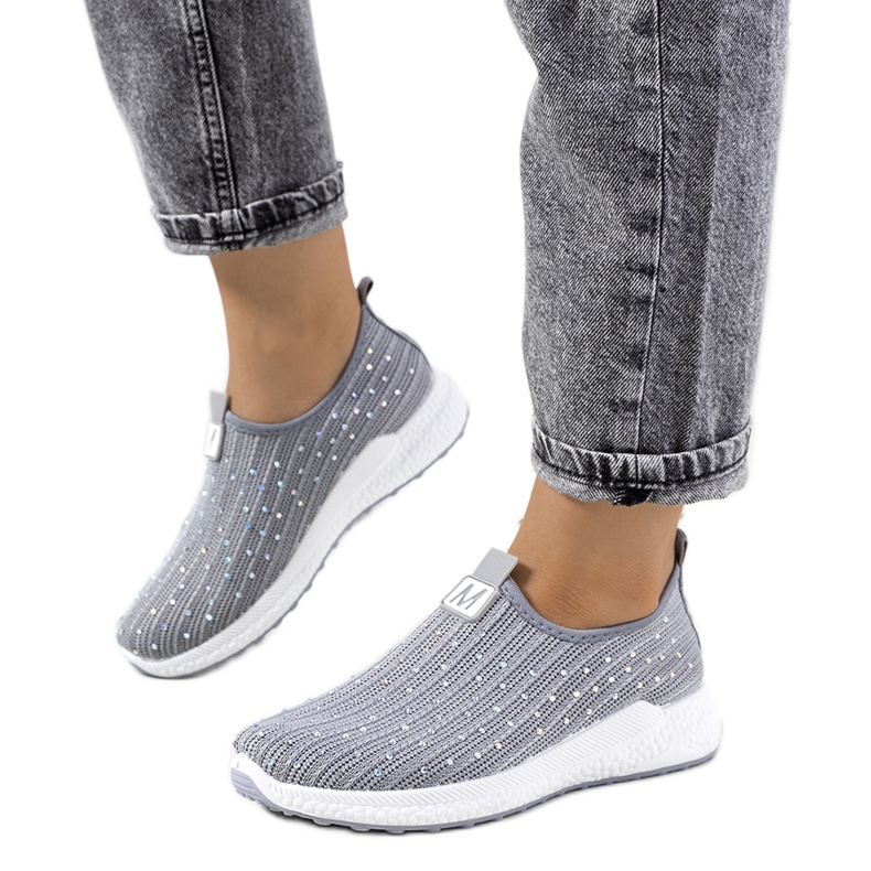 Sneakers grigie con zirconi Maasje grigio
