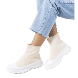 Sneakers beige Miki alla caviglia
