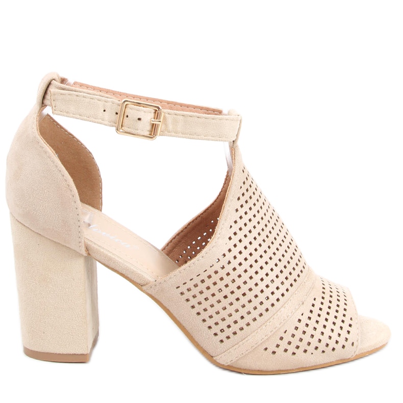 Sandali con tacco traforato Bahati Beige