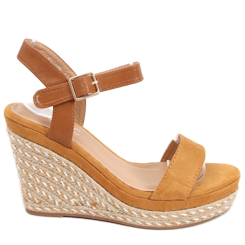 Sandali con zeppa Zahia Camel marrone