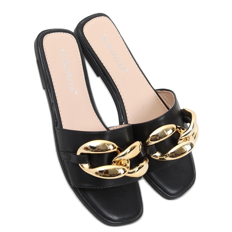 Ciabatte Dalia nere con catena nero