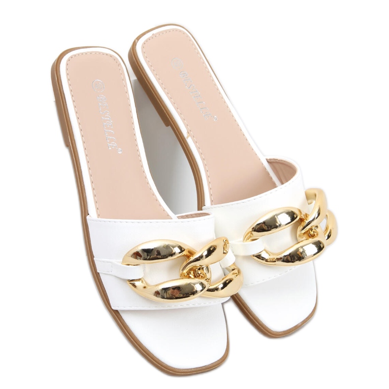 Ciabatte con catena Dalia White bianca