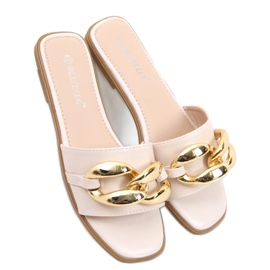 Ciabatte con catena Dalia Beige