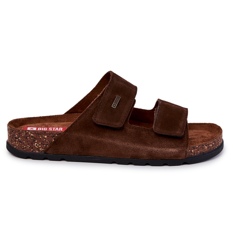 Pantofole Da Uomo Con Velcro Big Star JJ176002 Marrone