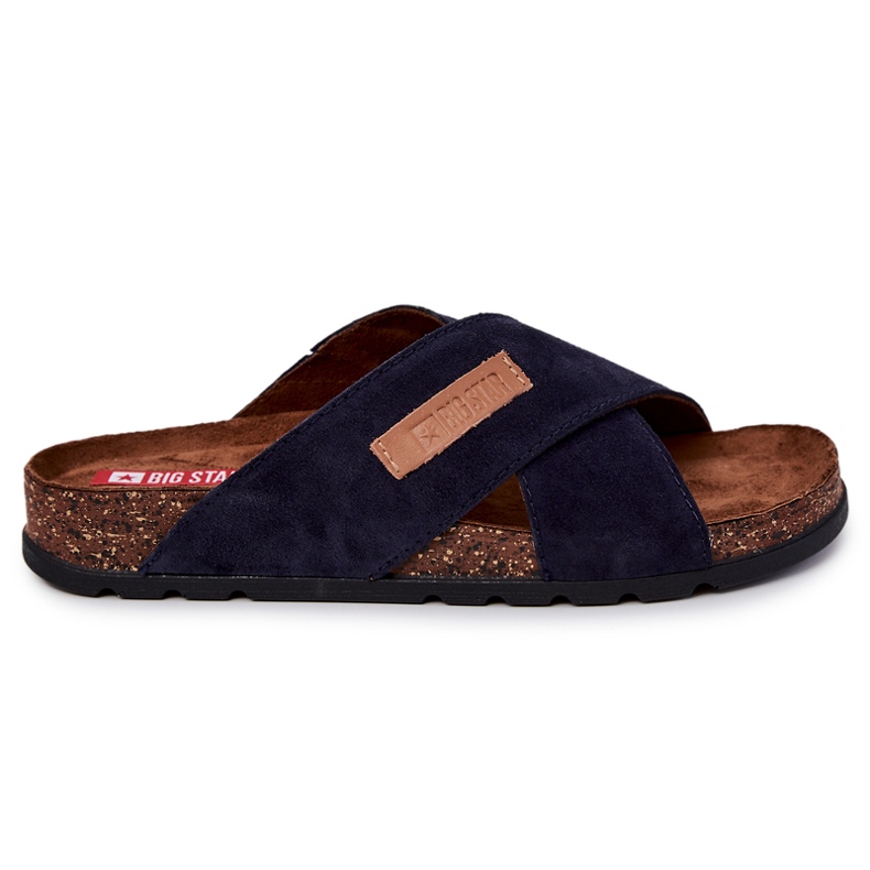 Comode pantofole da uomo Big Star JJ176008 blu navy