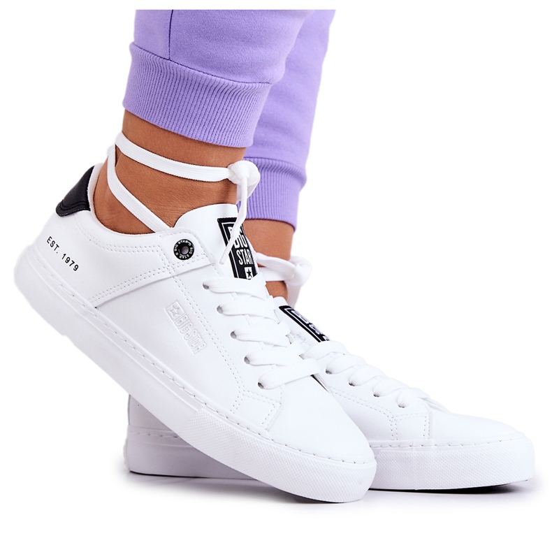 Sneakers in pelle Big Star JJ274211 Bianche e Nere bianca