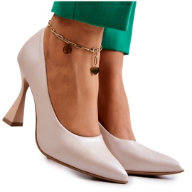 Lewski Shoes Décolleté in pelle alla moda Scarpe Lewski 3181 Beige