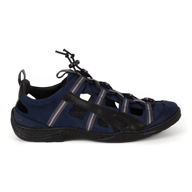 Kampol Scarpe traforate da uomo in pelle 26KAM blu navy