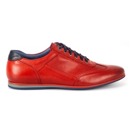 Kampol Scarpe casual da uomo in pelle 64/39 rosse rosso