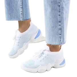 Sneakers sportive Daniela in bianco e blu bianca