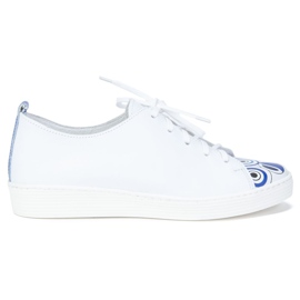 Scarpe Filippo 10102 Zara Bianche + Stampa Blu bianca