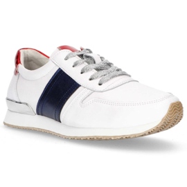 Scarpa in pelle Filippo DP1265/20 Wh Nv bianco bianca blu navy giallo