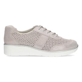 Scarpa in pelle Filippo DP028/21 Si allacciata argento