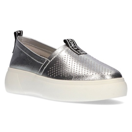 Slip-on in pelle Filippo DP2027 / 21 Si silver argento