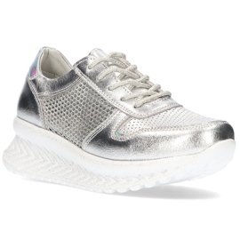 Sneakers in pelle Filippo DP2011/21 Si argento d'argento