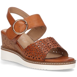 Sandali con zeppa marroni Filippo DS2077 / 21 Br marrone