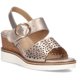 Sandali sulla zeppa Filippo DS2077/21 Go golden d'oro