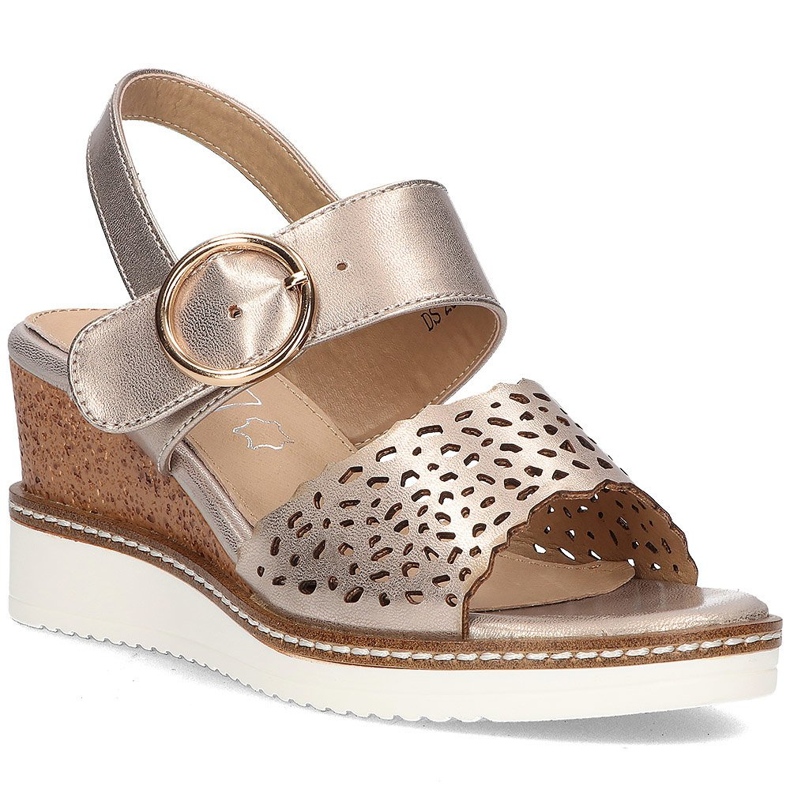 Sandali sulla zeppa Filippo DS2077/21 Go golden d'oro