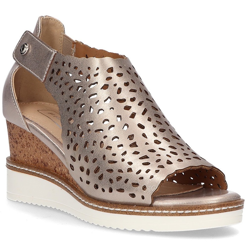 Sandali sulla zeppa Filippo DS2074/21 Go golden d'oro