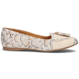 Ballerine in pelle Filippo 04016 beige dorato d'oro