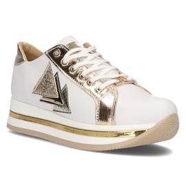 Sneakers in pelle Filippo 096 bianco e oro bianca d'oro