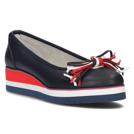 Ballerine in pelle Filippo DP2159/21 Nv blu navy rosso