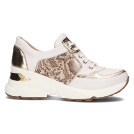 Sneakers in pelle Filippo 087 oro bianco d'oro